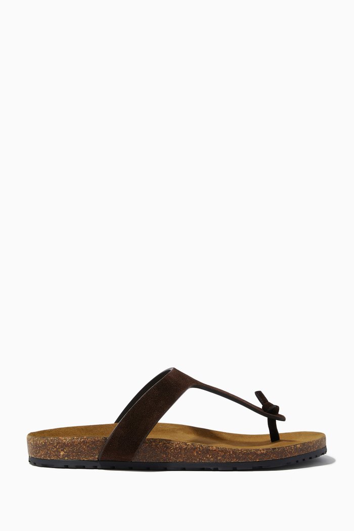 

Jimmy Flat Sandals in Suede, Brown
