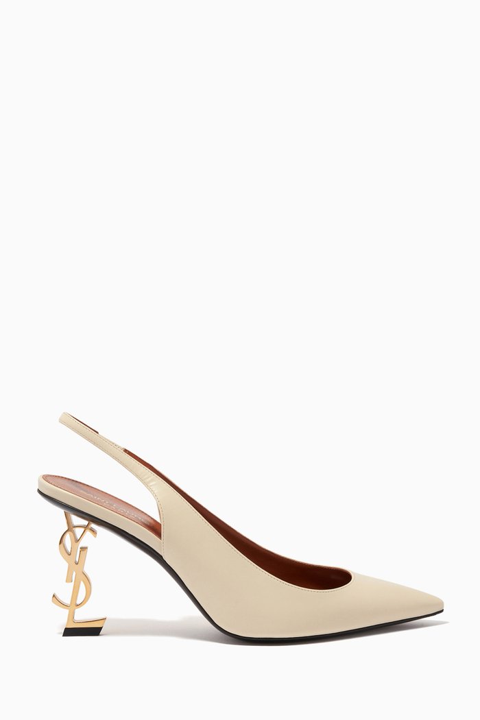 

Opyum Slingback Pumps in Smooth Leather, Neutral