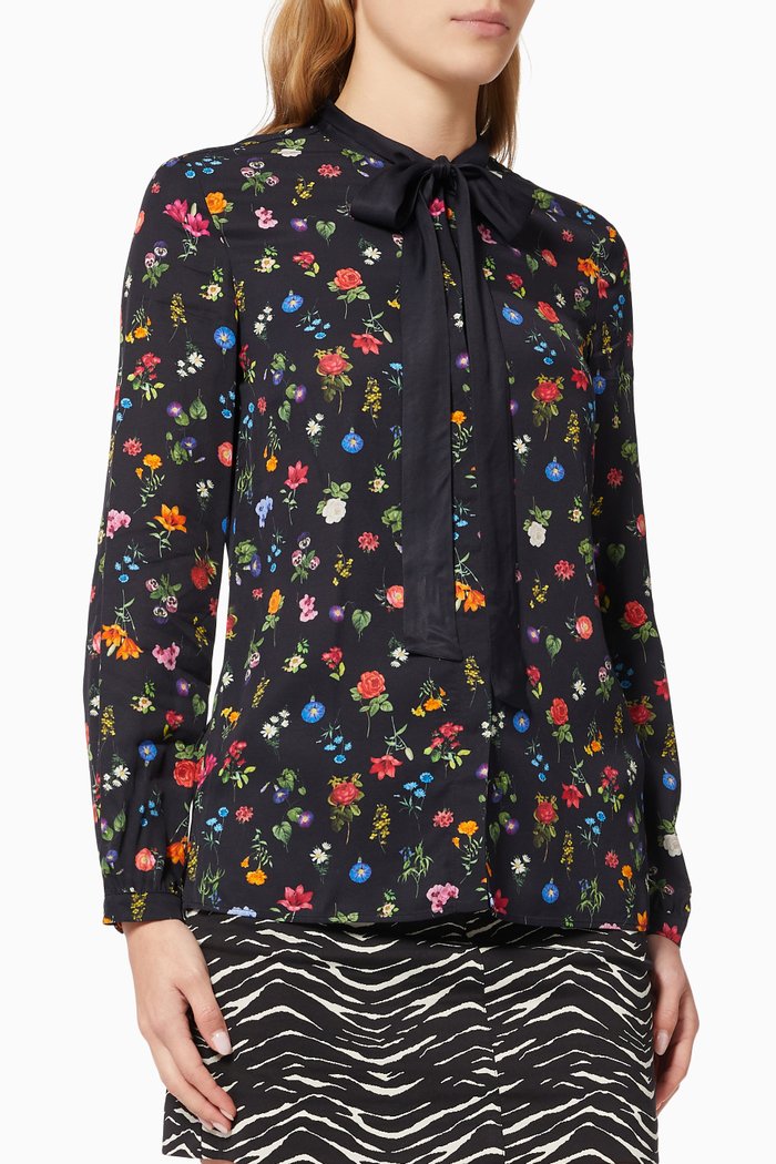 

Floral Twill Shirt, Black