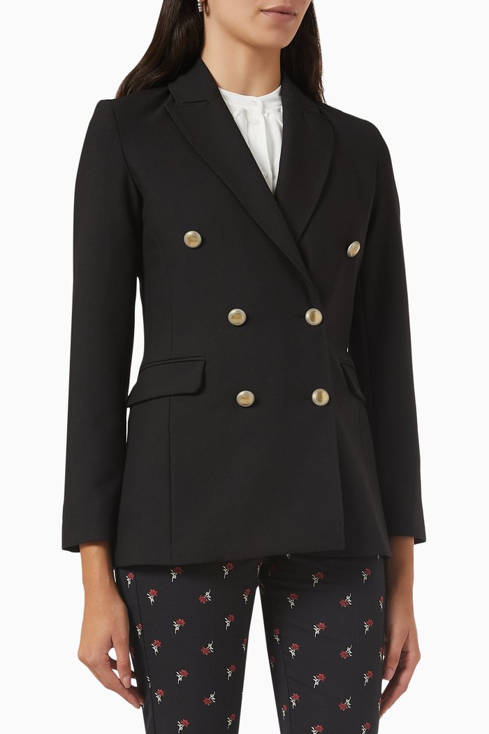 

Lavagna Double Breasted Blazer, Black