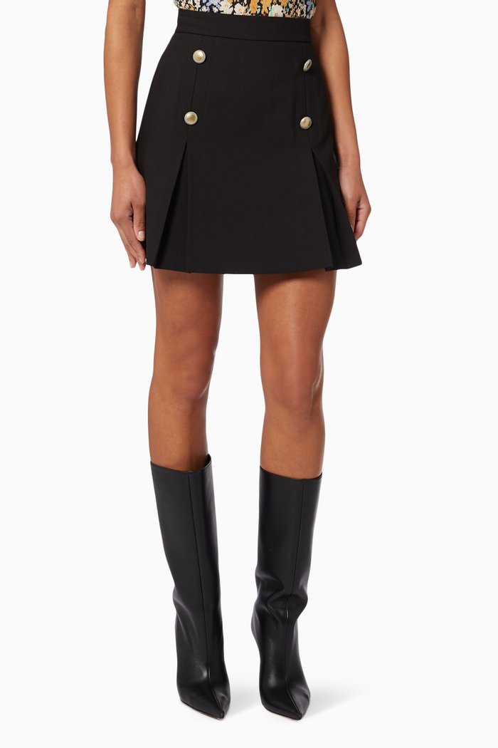 

Button Mini Skirt, Black
