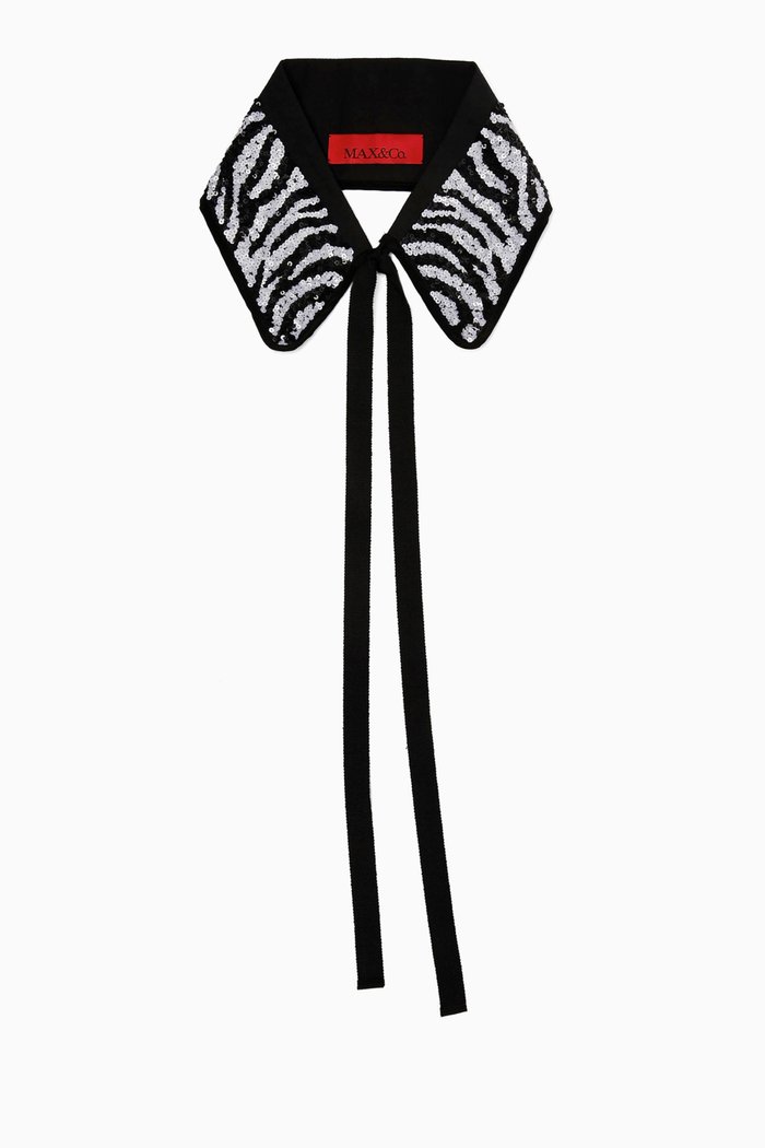 

Tiger Stripe Jewel Collar, Black