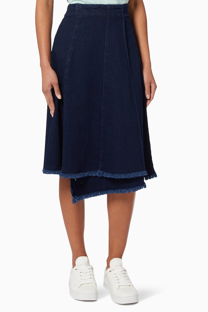 

Dirigere Midi Skirt in Denim, Blue