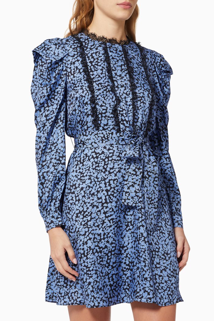 

Agrumeto Belted Dress in Cotton, Blue