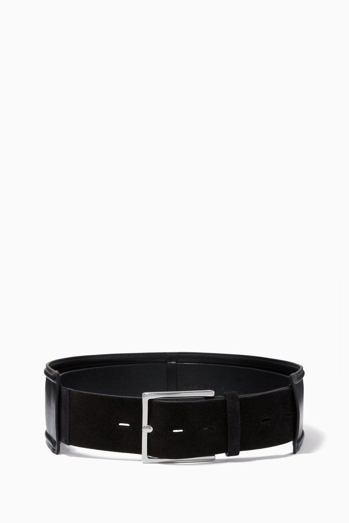 

Wide Modular Belt in Suede, Black