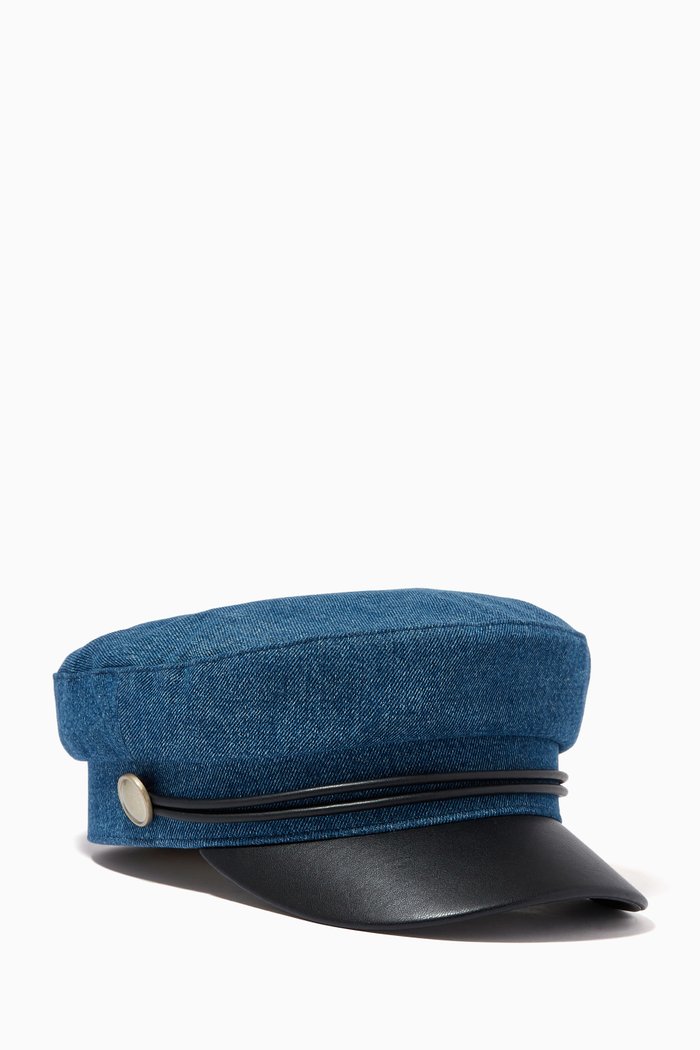 Baker Boy Hat in Denim, Blue
