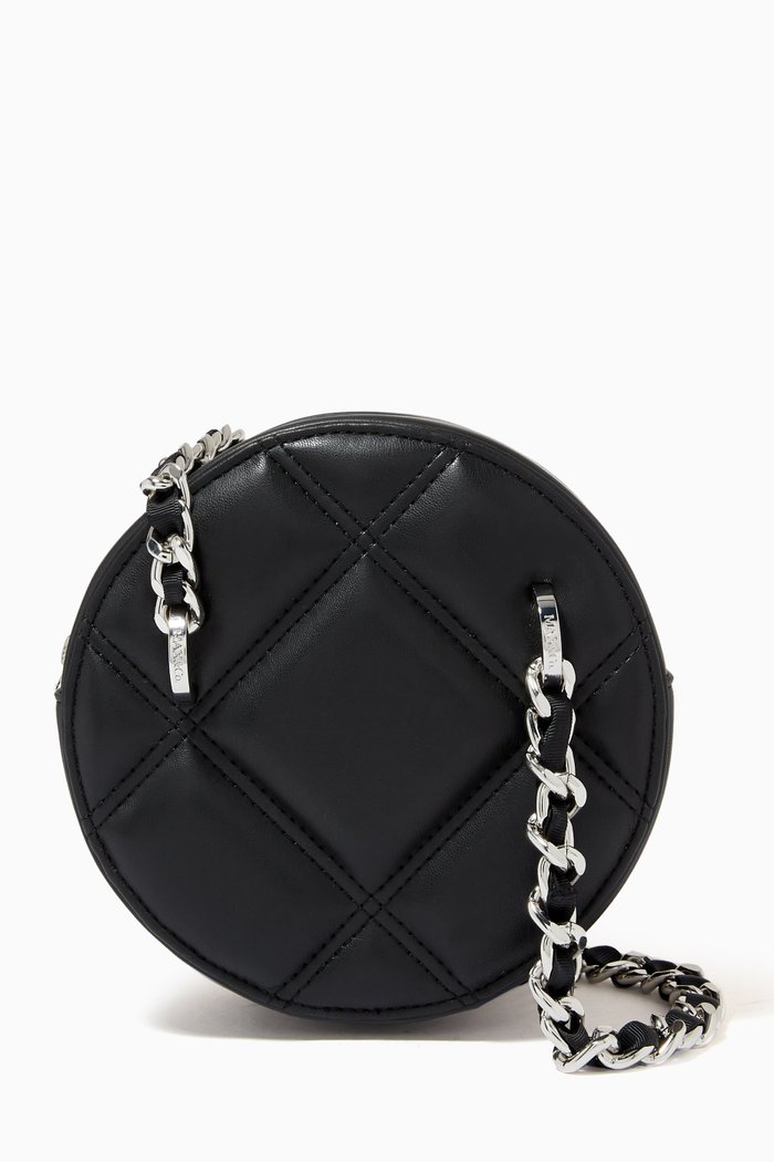 

Quilted Dot Mini Bag in Faux Leather, Black