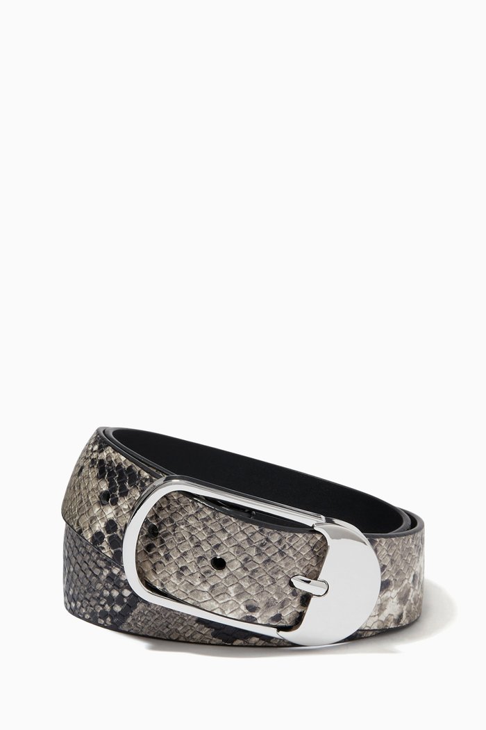 

Python Print Belt in Leather, Neutral