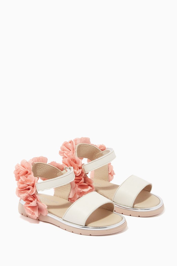 

Floral Ribbon Band Sandals, Multicolour