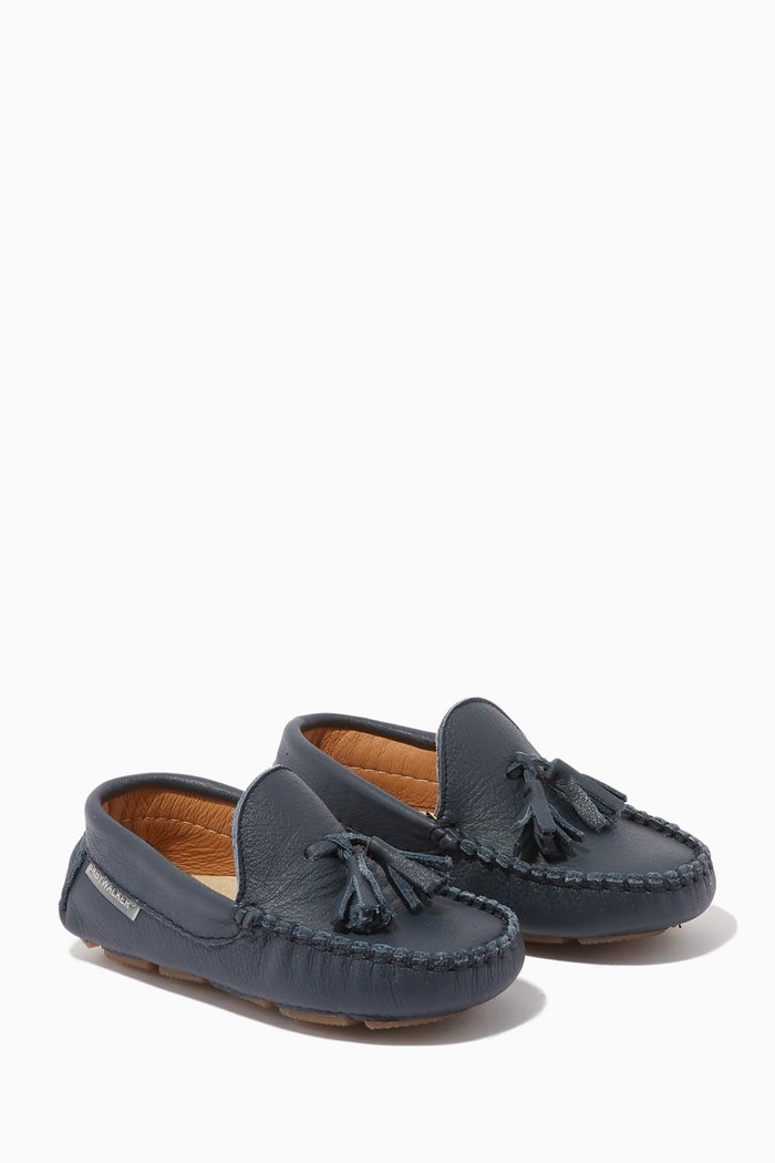 

Fringe Loafers in Leather, Blue