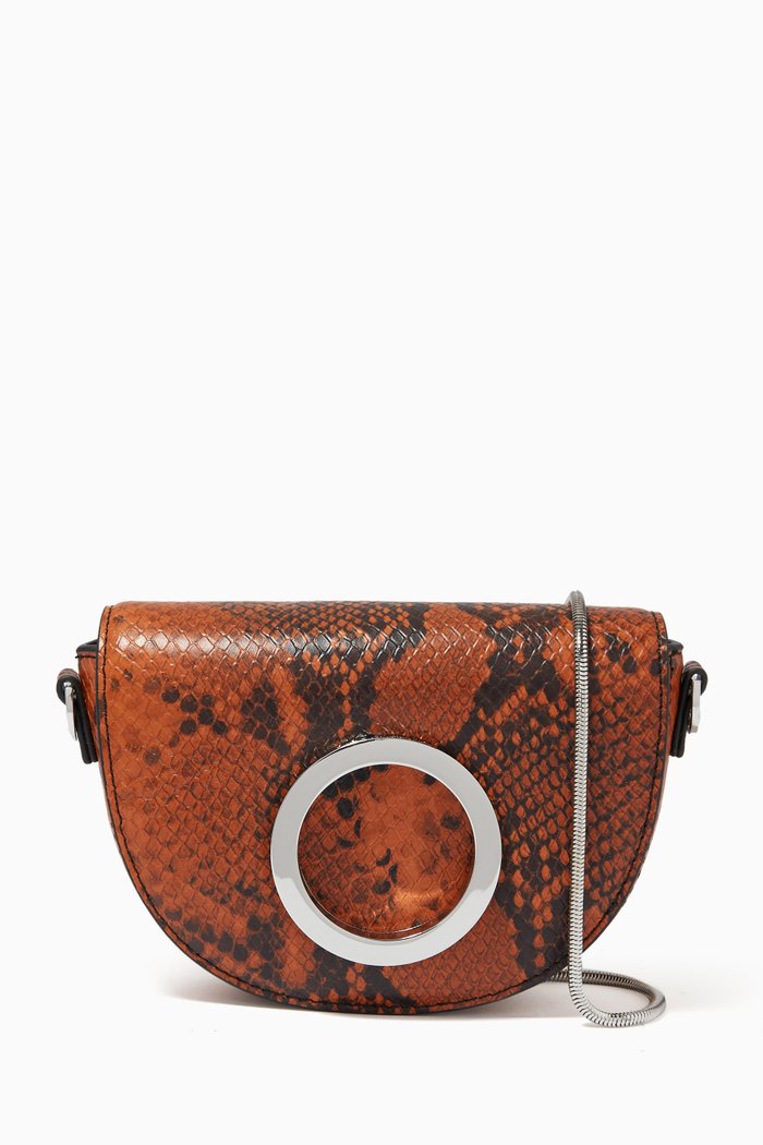 

Python Print Mini Luna Bag in Leather, Brown