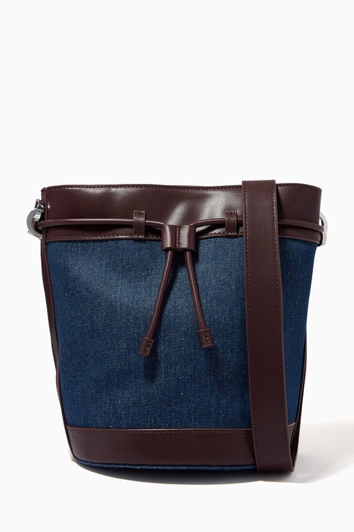 

Bucket Bag in Denim & Leather, Blue