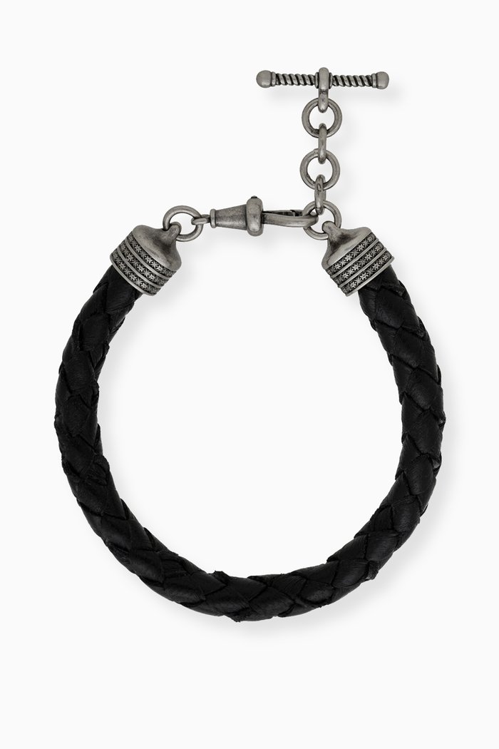 

Victoria T-buckle in Braided Leather Cord, Black