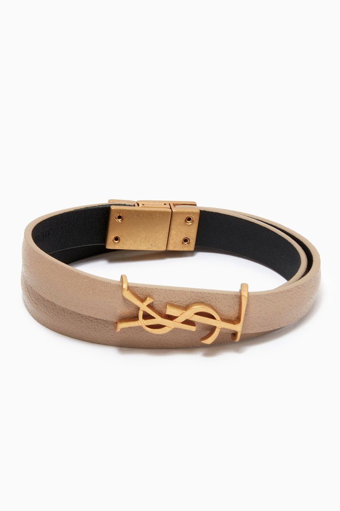 

Opyum Double Wrap Bracelet in Leather, Neutral