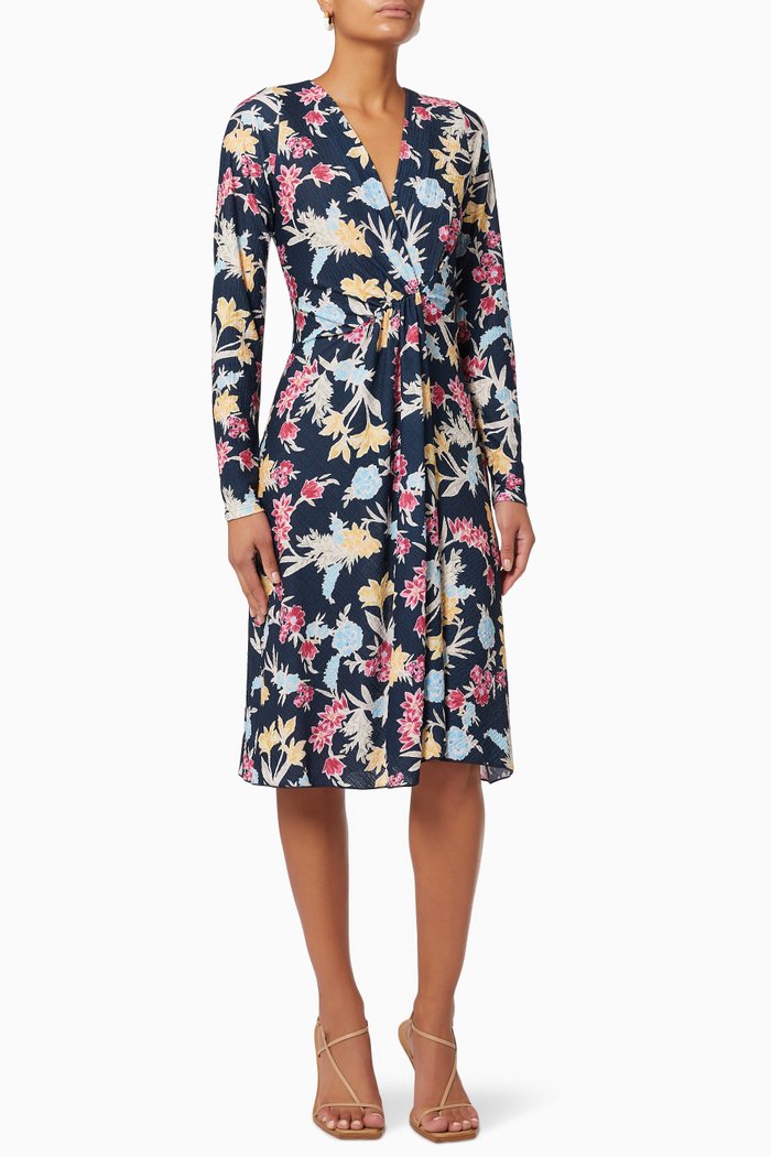 

Floral Jersey Midi Dress, Blue