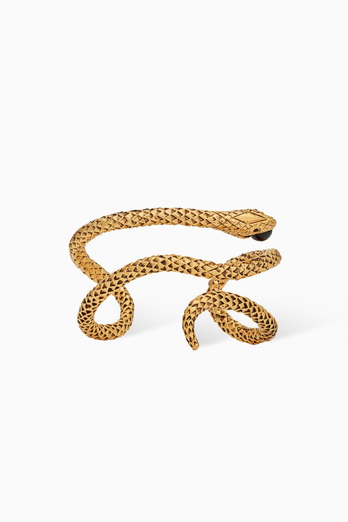 

Snake Cuff Bracelet in Metal, Gold