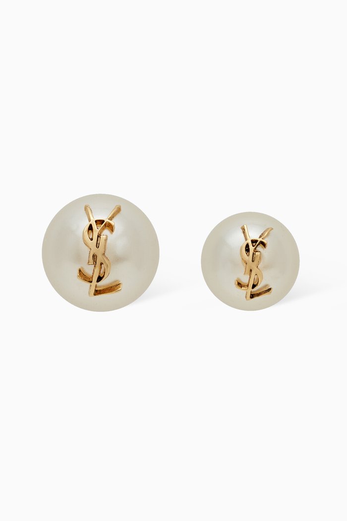 

YSL Pearl Earrings in Metal, Gold