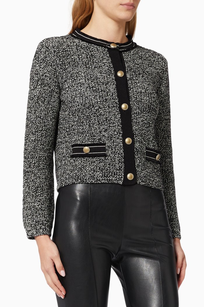 

Palmato Jacket in Mouliné Knit, White