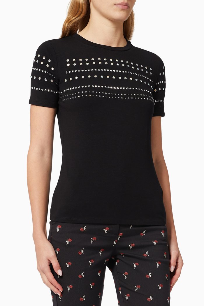 Dai Short Sleeve Top in Jersey, Black