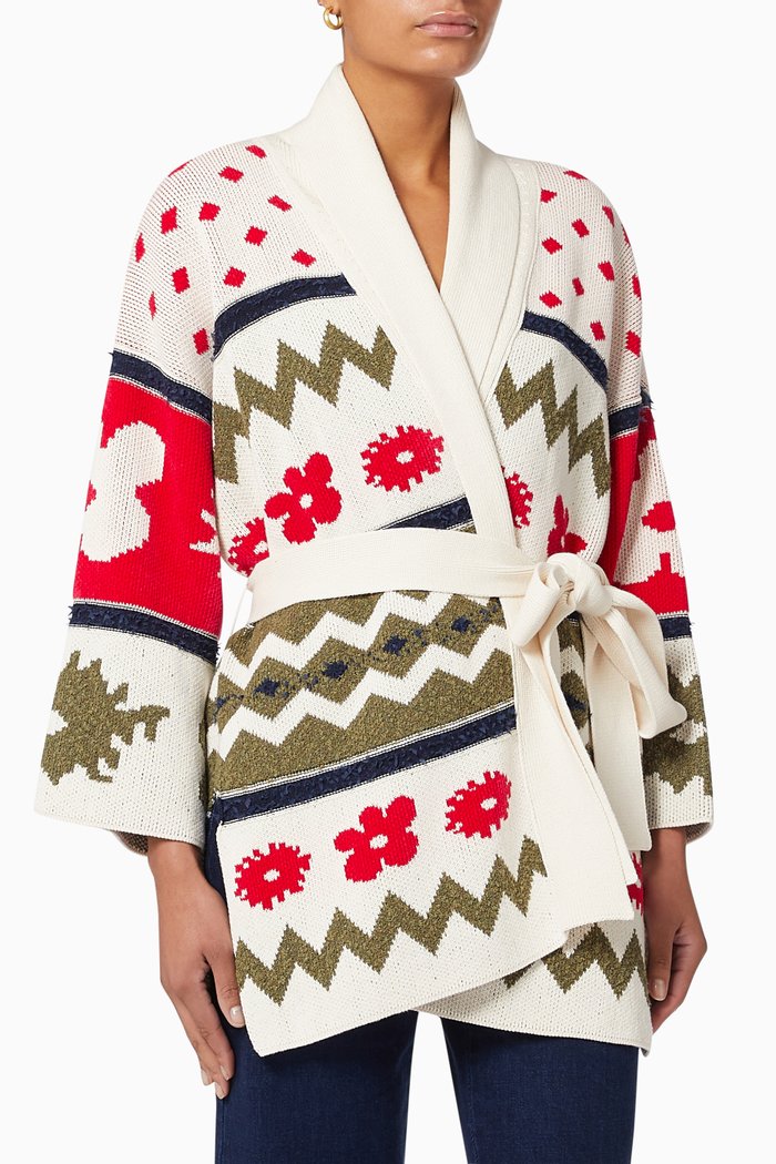 

Floral Twill Blouse, White