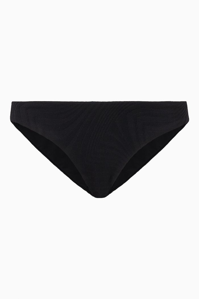 Rick James Bikini Bottoms in Textured Lycra, Black