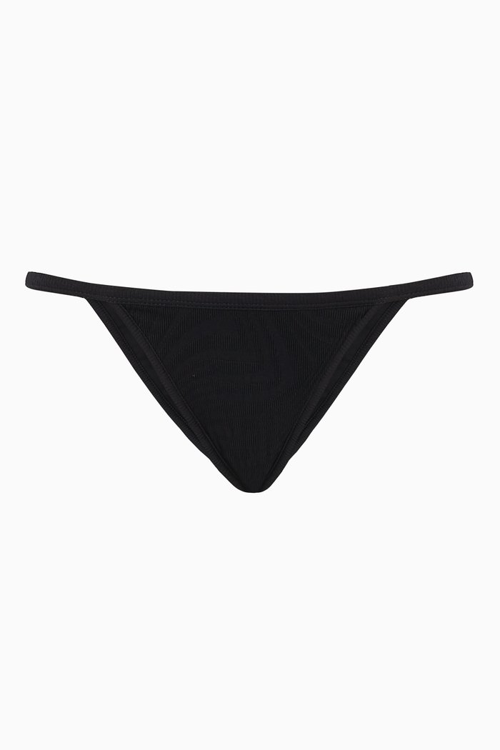 

Otis Bikini Bottoms in Textured Lycra, Black