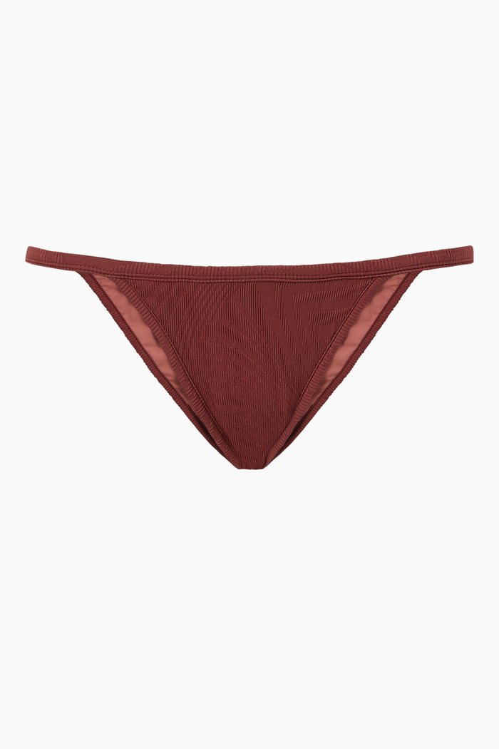 

Otis Bikini Bottoms in Textured Lycra, Brown