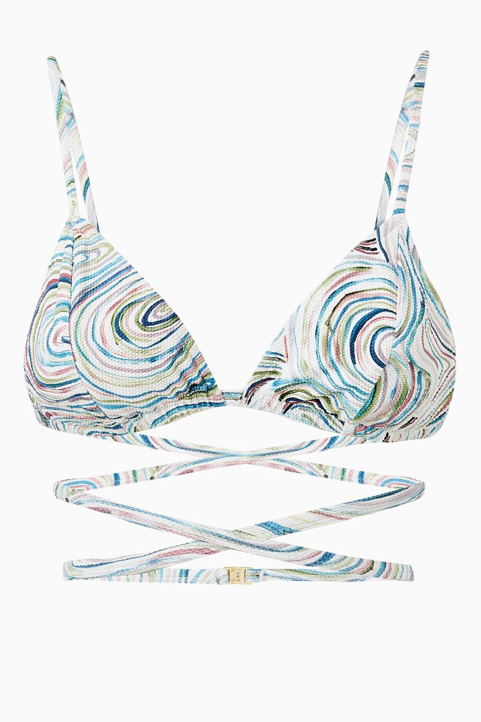 

Akira Bikini Top in Textured Lycra, Multicolour
