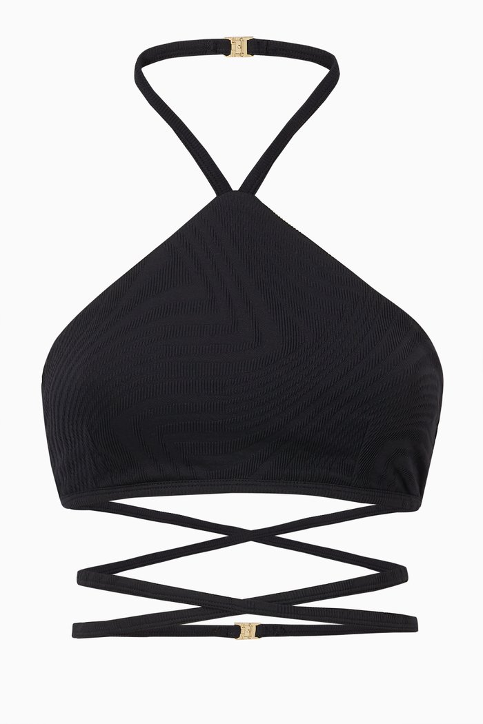 

Winston Bikini Top in Textured Lycra, Black