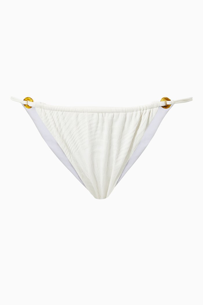 Xavier Bikini Bottoms in Textured Lycra, Neutral