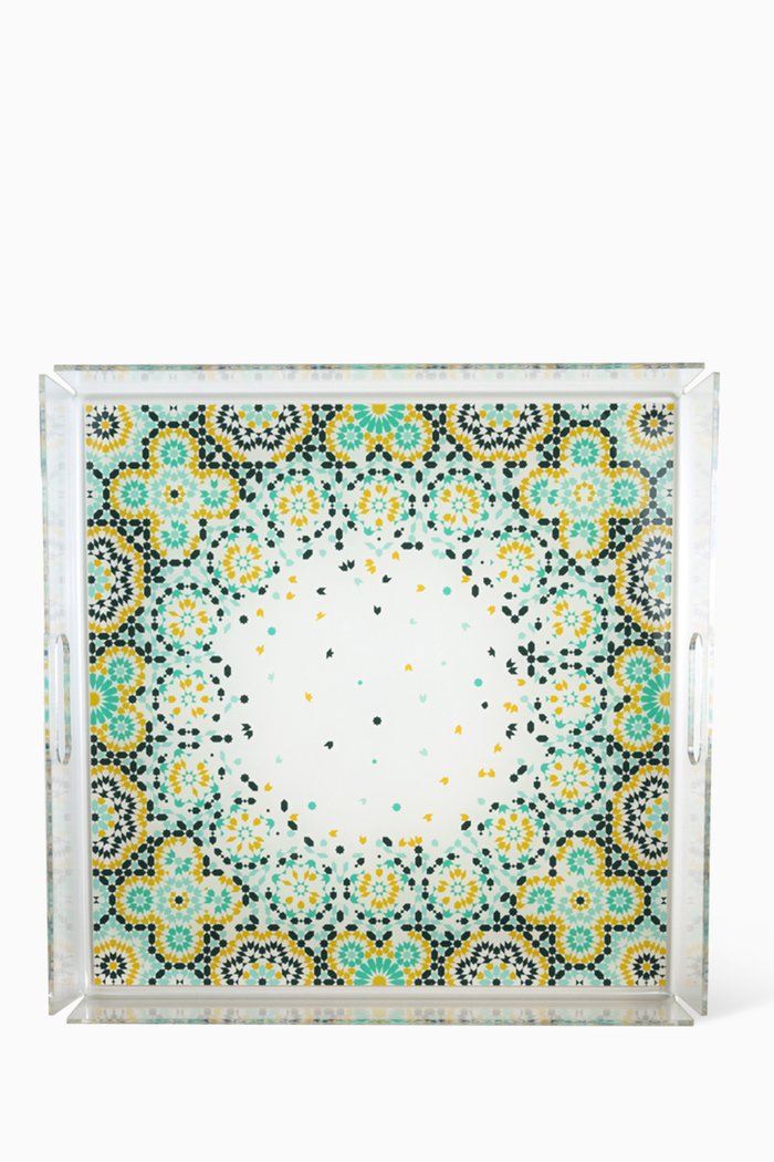Large Mirrors Acrylic Tray, Green