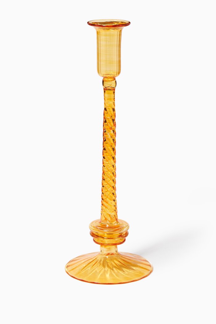 

Nepit Candle Holder in Handblown Glass, Orange