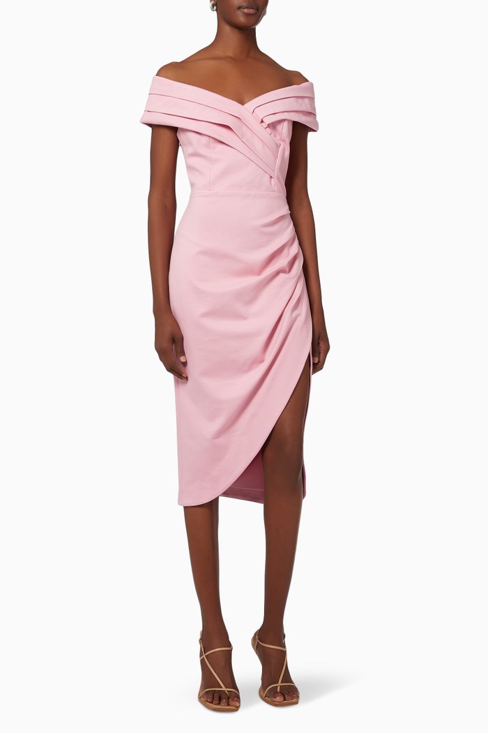 

Eventide Off-The-Shoulder Dress, Pink