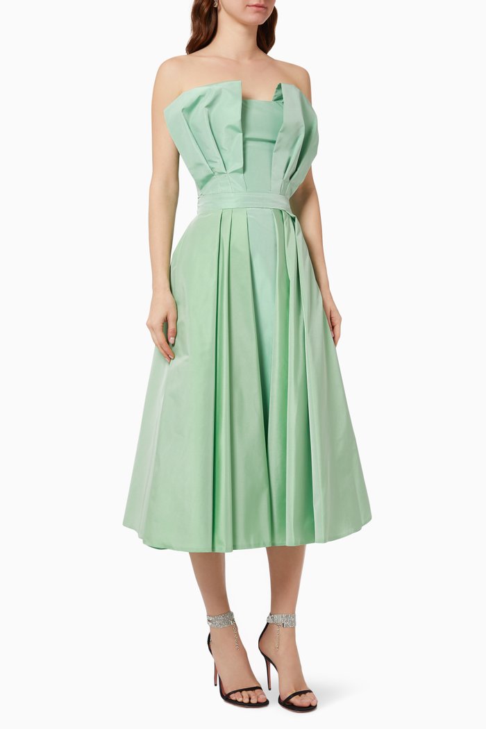

Strapless Dress in Light Taffeta, Green