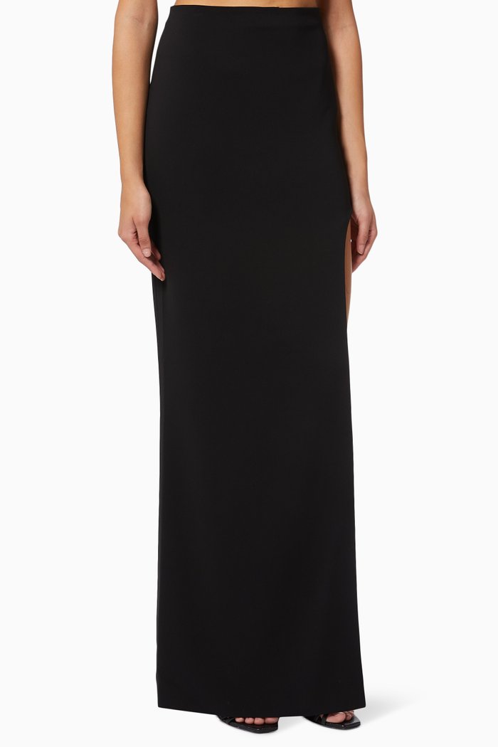 

Side Slit Maxi Skirt, Black