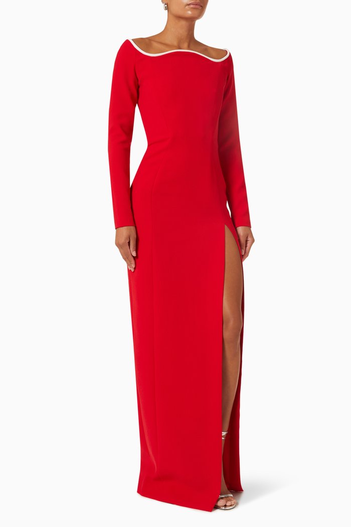

Off-shoulder Maxi Dress, Red