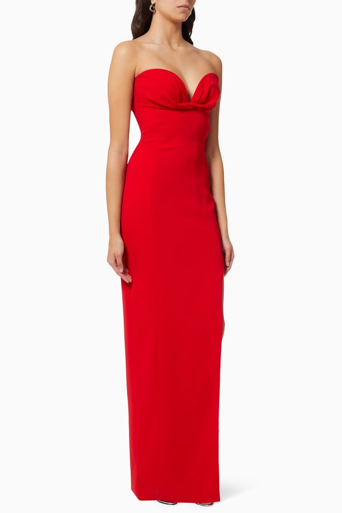 

Strapless Bustier Dress, Red