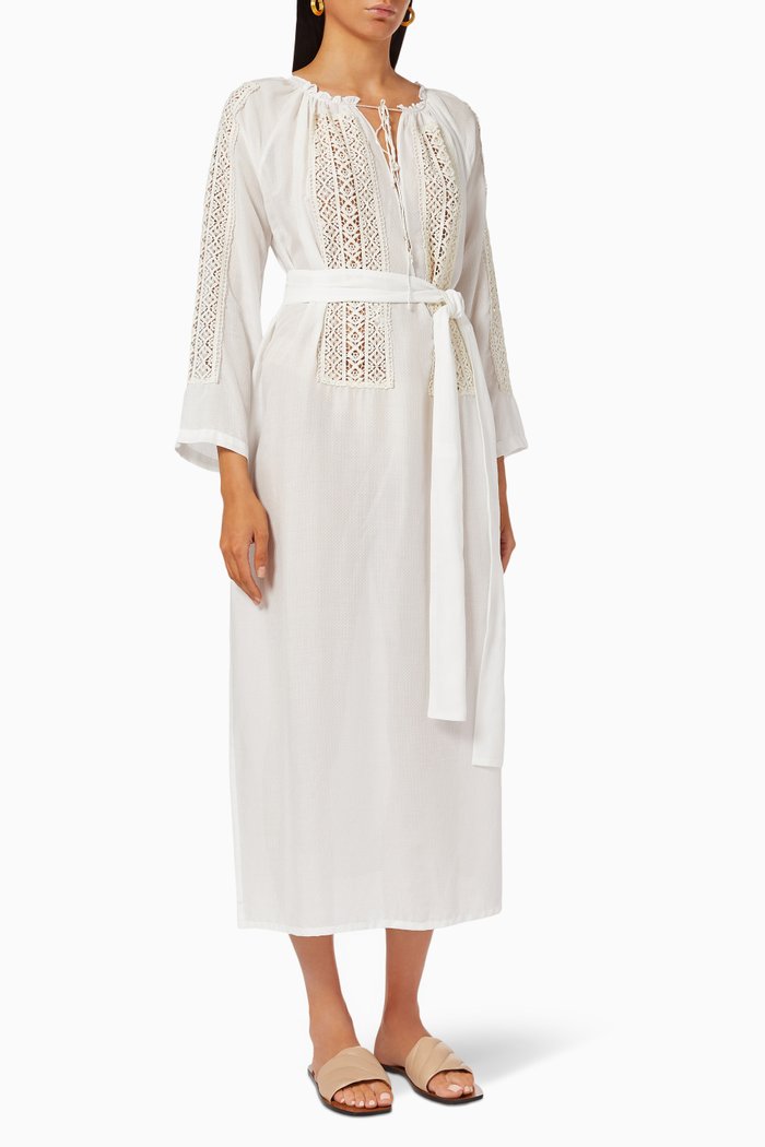 Skye Belted Dress, White