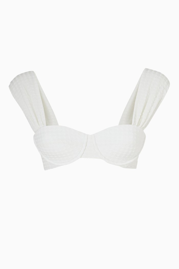 Audrey Bikini Top in Econyl®, White