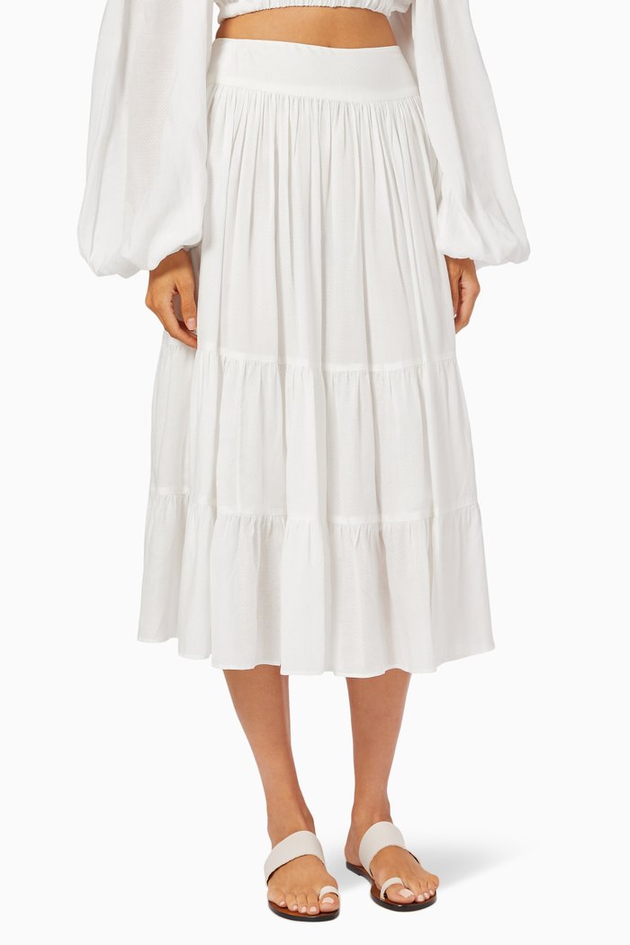 

Obi Tiered Skirt, White