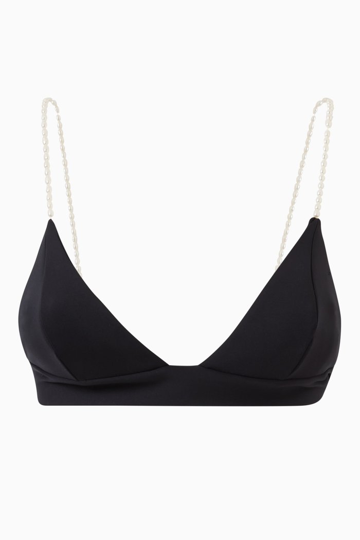 

Pearl Bikini Top in Nylon, Black