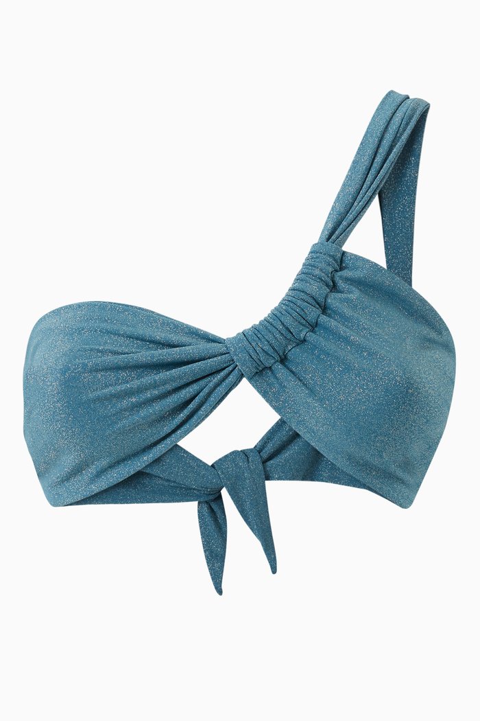 Narcissus Bikini Top in Nylon, Blue