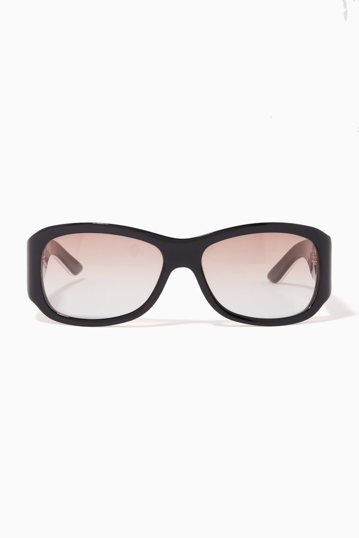 

Logo Rectangle Sunglasses in Acetate, Black
