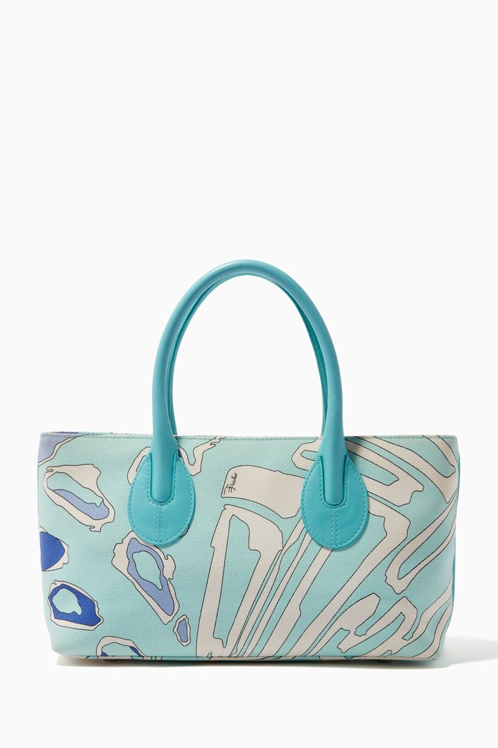 

Tote Bag in Printed Canvas, Multicolour