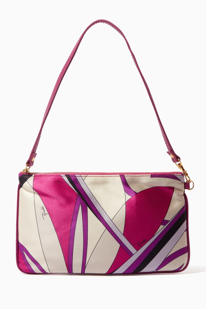 

Shoulder Bag in Printed Satin, Multicolour
