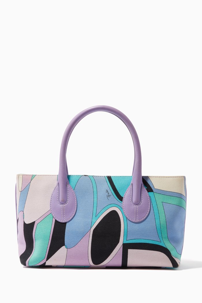 

Tote Bag in Printed Canvas, Multicolour