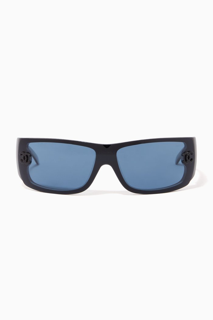 

Crystal CC Sunglasses in Acetate, Black