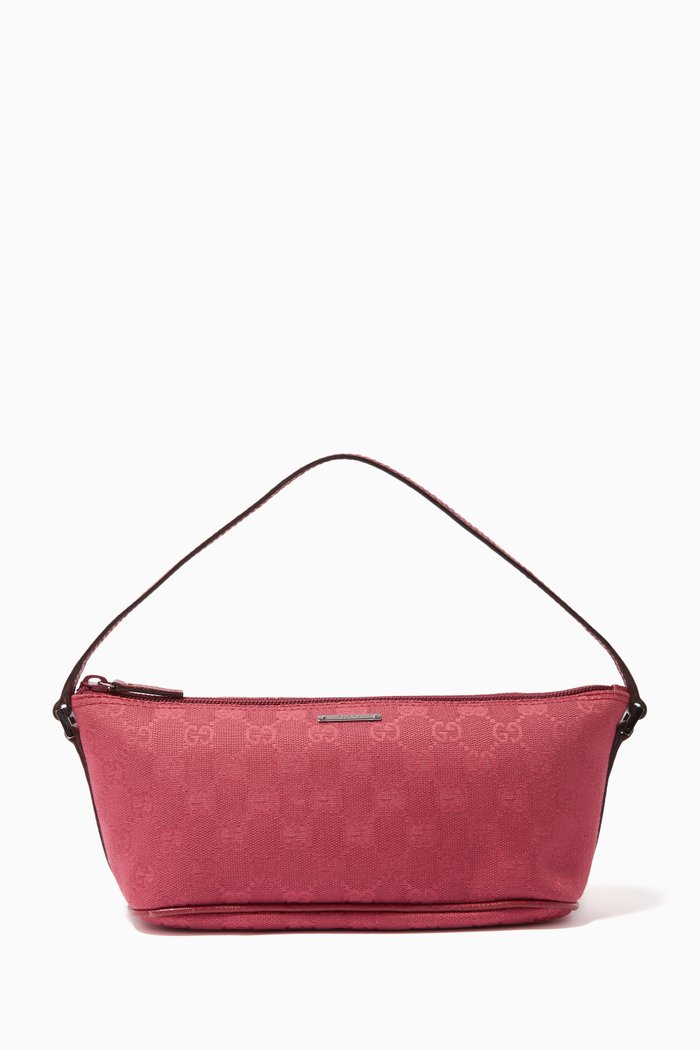 

Mini Baguette Bag in GG Canvas, Pink