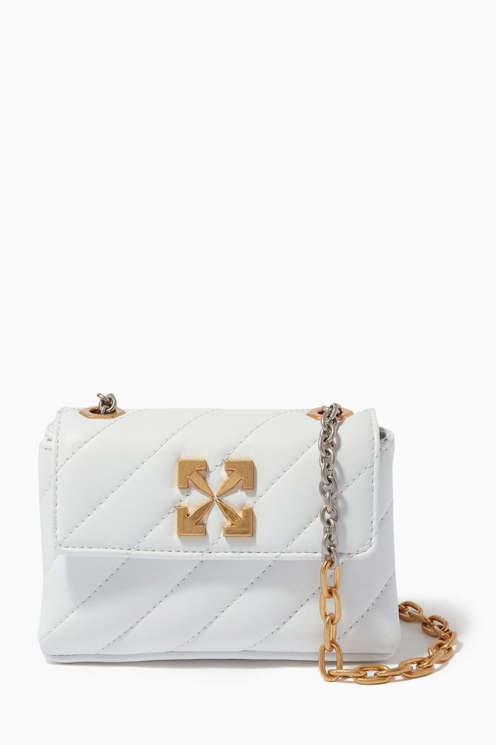 

Jackhammer 17 Shoulder Bag in Quilted Leather, White