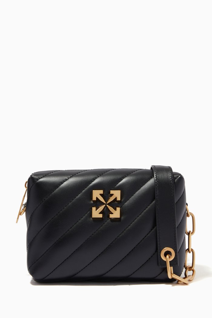 

Jackhammer Camera Bag in Quilted Leather, Black